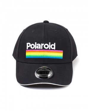 OFFICIAL POLAROID COLOURS BLACK BASEBALL CAP SNAPBACK CAP