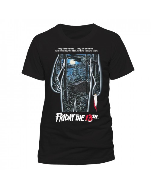 OFFICIAL FRIDAY THE 13TH MOVIE POSTER BLACK T-SHIRT