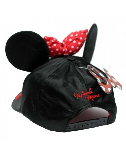 OFFICIAL DISNEY - MINNIE MOUSE EARS AND BOW BLACK SNAPBACK CAP