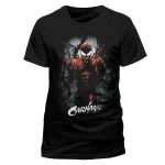 OFFICIAL MARVEL COMICS - CARNAGE CRAZY PRINT BLACK T-SHIRT