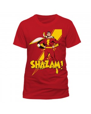 OFFICIAL DC COMICS SHAZAM (CAPTAIN MARVEL) RED T-SHIRT