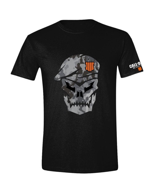 OFFICIAL CALL OF DUTY BLACK OPS IIII (4) SKULL CAMOUFLAGE LOGO T-SHIRT