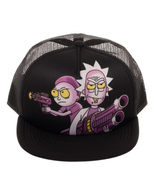 OFFICIAL ADULT SWIM - RICK AND MORTY PRINTED FRONT TRUCKER STYLED SNAPBACK CAP