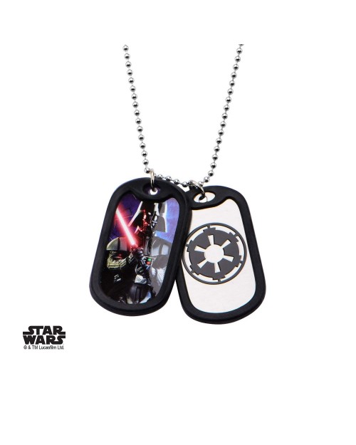 STAR WARS - DARTH VADER / GALACTIC EMPIRE DOG TAG PENDANT WITH CHAIN NECKLACE