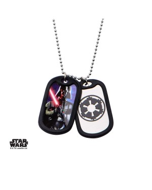 STAR WARS - DARTH VADER / GALACTIC EMPIRE DOG TAG PENDANT WITH CHAIN NECKLACE