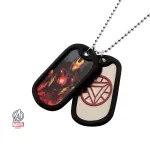 MARVEL COMICS - IRON MAN SUITED/ ARC SYMBOL DOG TAG PENDANT WITH CHAIN NECKLACE