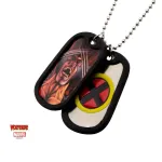 MARVEL COMICS - WOLVERINE SUITED/ X-MEN SYMBOL DOG TAG PENDANT WITH CHAIN NECKLACE