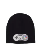 OFFICIAL SUPER NINTENDO ENTERTAINMENT SYSTEM RUBBER CONTROLLER BLACK KNITTED STYLED BEANIE