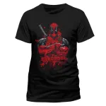 MARVEL COMICS - DEADPOOL BLOOD SPLAT BLACK T-SHIRT