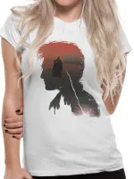 HARRY POTTER - HARRY SILHOUETTE BATTLE PRINT WHITE T-SHIRT