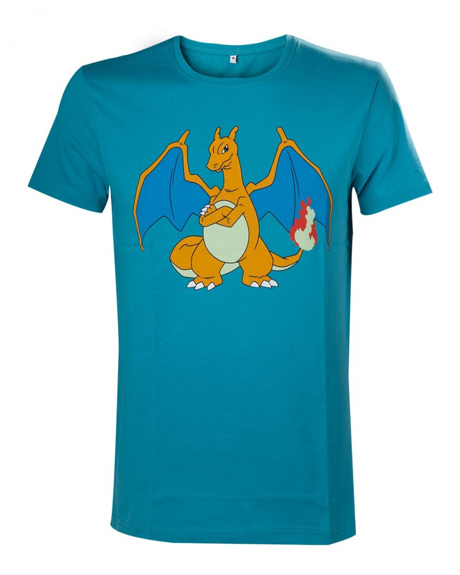 OFFICIAL POKEMON MOODY CHARIZARD TURQUOISE T-SHIRT