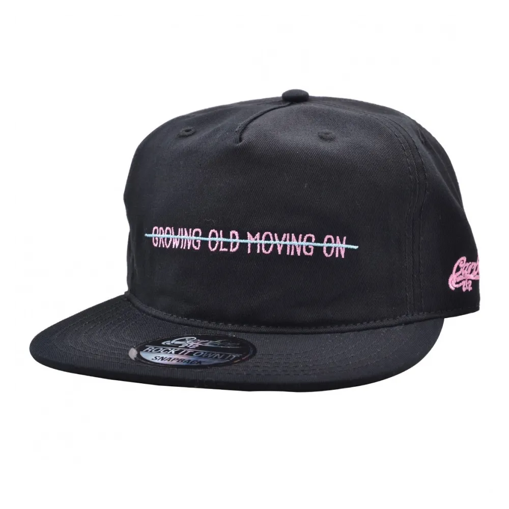 CARBON 212 GROWING OLD MOVING ON LINED BLACK SNAPBACK CAP