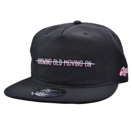 CARBON 212 GROWING OLD MOVING ON LINED BLACK SNAPBACK CAP