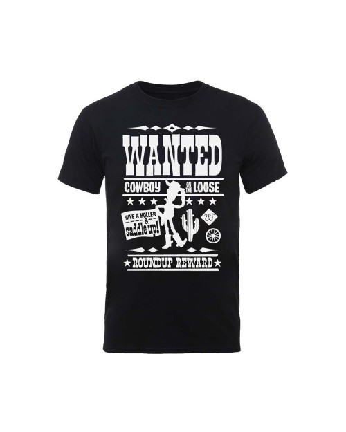 OFFICIAL DISNEY - TOY STORY WANTED POSTER WOODY 'COWBOY ON THE LOOSE' BLACK T-SHIRT