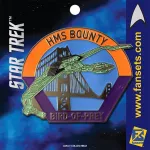 OFFICIAL STAR TREK - HMS BOUNTY (BIRD OF PREY) FANSET METAL PIN BADGE