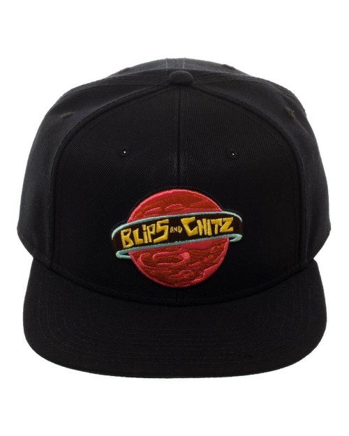 OFFICIAL RICK AND MORTY - BLIPS AND CHITZ LOGO BLACK SNAPBACK CAP