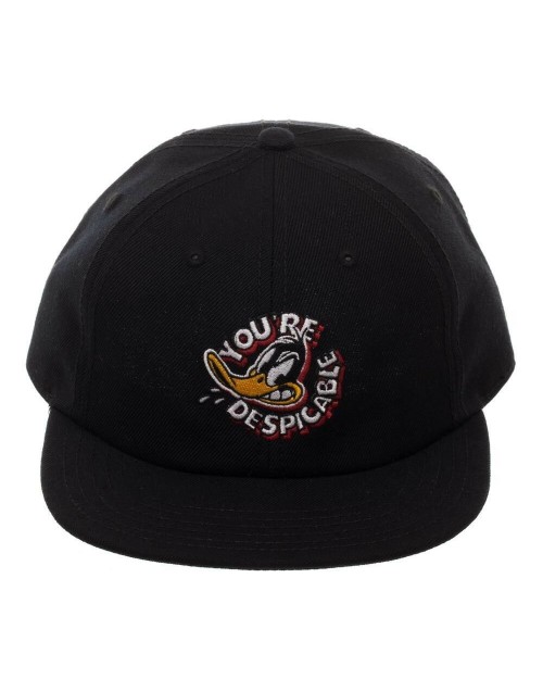 OFFICIAL LOONEY TUNES - DAFFY DUCK YOU'RE DESPICABLE BLACK SLOUCH STRAPBACK BASEBALL CAP