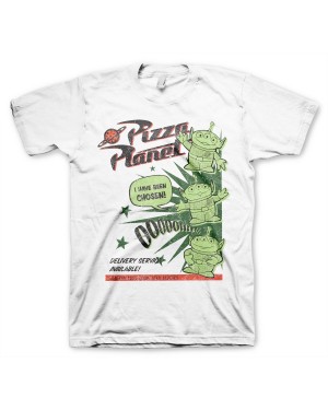 OFFICIAL DISNEY TOY STORY - PIZZA PLANET ALIENS OOOOH! WHITE T-SHIRT