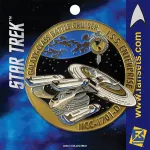 OFFICIAL STAR TREK - I.S.S. ENTERPRISE NCC-1701-D (MIRROR UNIVERSE) YELLOW FANSET METAL PIN BADGE