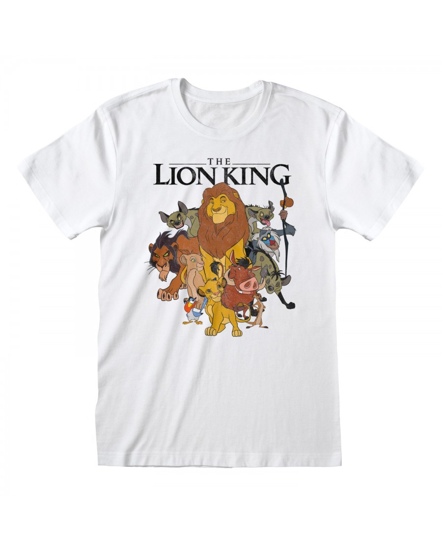 OFFICIAL DISNEY THE LION KING VINTAGE COLLAGE PRINT WHITE T-SHIRT