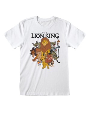 OFFICIAL DISNEY THE LION KING VINTAGE COLLAGE PRINT WHITE T-SHIRT