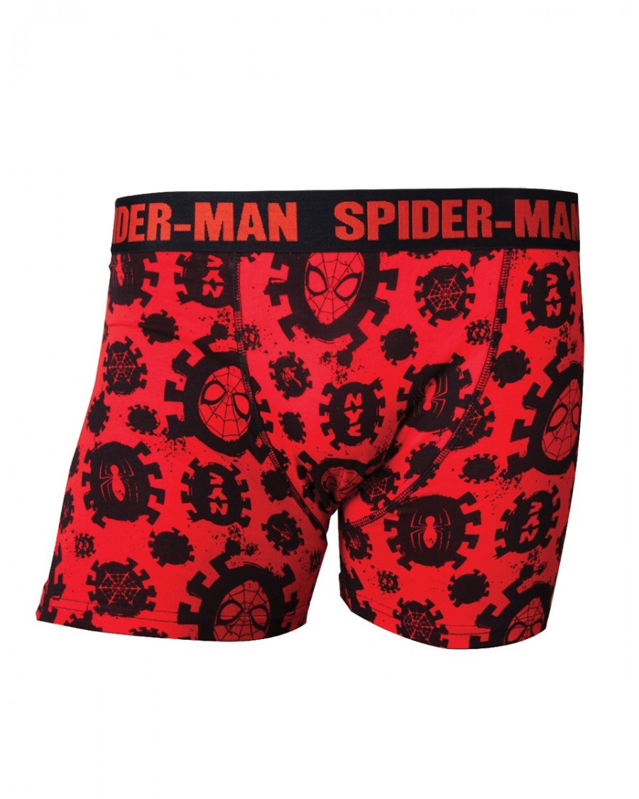 MARVEL COMICS SPIDERMAN SPIDEY FACE RED BOXER BRIEFS SIZE SMALL