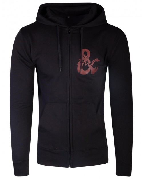 OFFICIAL DUNGEONS & DRAGONS ICONIC LOGO BACK PRINT ZIP HOODIE JUMPER