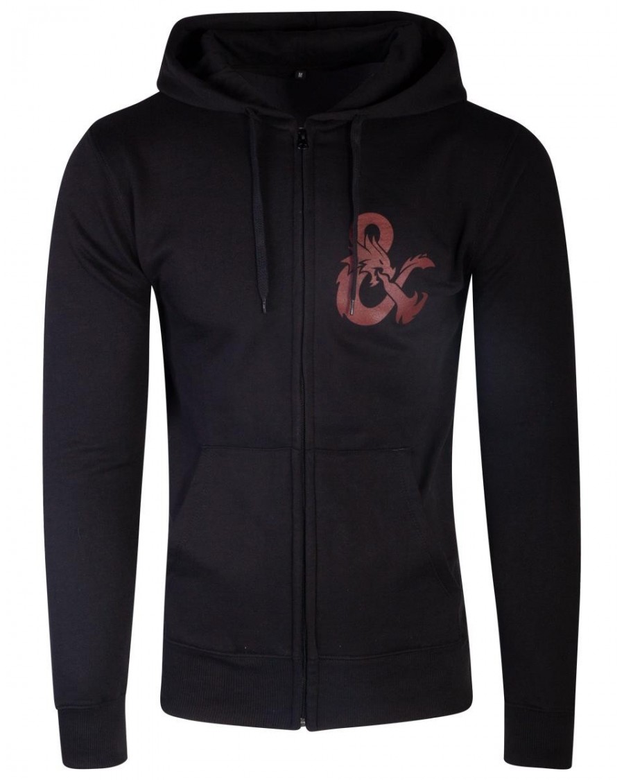 OFFICIAL DUNGEONS & DRAGONS ICONIC LOGO BACK PRINT ZIP HOODIE JUMPER