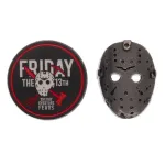 FRIDAY THE 13TH - JASON VOORHEES HOCKEY MASK & LOGO SET OF 2 METAL PIN BADGE