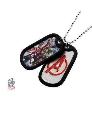 MARVEL COMICS - AVENGERS ASSEMBLE / SYMBOL DOG TAG PENDANT WITH CHAIN NECKLACE