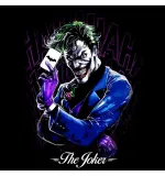 OFFICIAL DC COMICS THE JOKER LINE ART PRINT BLACK T-SHIRT