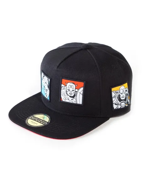 OFFICIAL MARVEL COMICS RETRO STAMPS BLACK SNAPBACK CAP