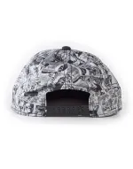 OFFICIAL MARVEL COMICS RETRO LOGO ALL OVER BLACK AND WHITE PRINT SNAPBACK CAP