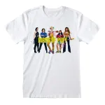 BIRDS OF PREY HARLEY QUIN, HUNTRESS, BLACK CANARY, MONTOYA & CASSANDRA CAIN LOGO WHITE T-SHIRT