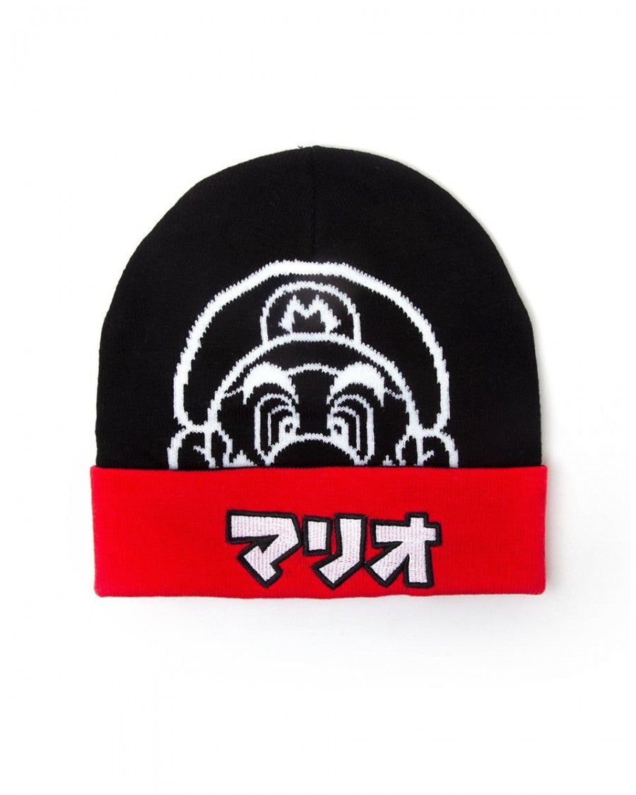 OFFICIAL NINTENDO - SUPER MARIO BROS BULLET BILL KNITTED STYLED GREY CUFF BEANIE