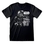 STAR WARS THE MANDALORIAN BABY YODA SUNSET SILHOUETTE BLACK T-SHIRT