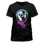 OFFICIAL FRIDAY THE 13TH 80's COLOUR PRINT BLACK T-SHIRT