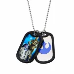 STAR WARS - C-3PO & R2-D2 DOG TAG PENDANT WITH CHAIN NECKLACE