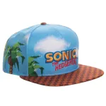 OFFICIAL SONIC THE HEDGEHOG LOGO GAME SCENE ALL OVER PRINT SNAPBACK CAP