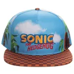 OFFICIAL SONIC THE HEDGEHOG LOGO GAME SCENE ALL OVER PRINT SNAPBACK CAP