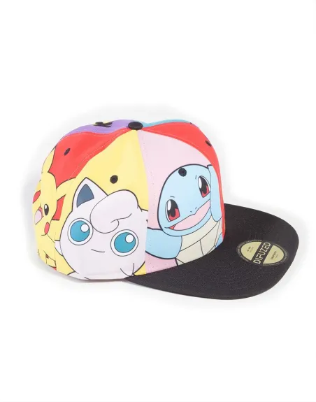 OFFICIAL NINTENDO POKEMON PIKACHU SQUIRTLE GENGAR POP ART ALL OVER PRINT SNAPBACK CAP