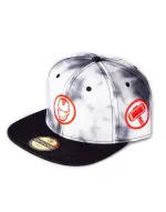 MARVEL COMICS AVENGERED SYMBOLS BLACK AND WHITE TYE DYE SNAPBACK CAP