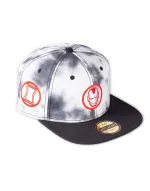 MARVEL COMICS AVENGERED SYMBOLS BLACK AND WHITE TYE DYE SNAPBACK CAP