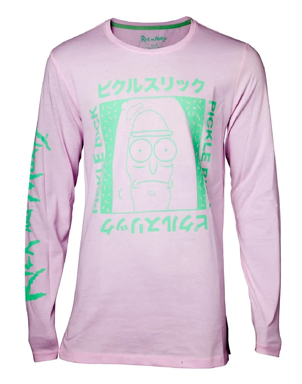 RICK AND MORTY DOODLE 'AHHHHHHH' LONG SLEEVE MENS BLACK T-SHIRT