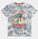 MARVEL COMICS THE MIGHTY THOR THE THUNDER GOD GREY AND WHITE TIE DYE T-SHIRT