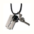 BICO I.D's STUNNING OFFICER CUT SKULL CLUSTER CHARM NECKLACE