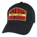 CARBON 212 - OLD WAYS WON'T OPEN NEW DOORS BLACK DISTRESSED BASEBALL CAP