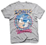 OFFICIAL SONIC THE HEDGEHOG ICONIC POSE DISTRESSED PRINT GREY T-SHIRT