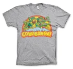 OFFICIAL TEENAGE MUTANT NINJA TURTLES (TMNT) COWABUNGA DISTRESSED PRINT GREY T-SHIRT