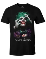 OFFICIAL DC COMICS THE JOKER STANCE I'M NOT A MONSTER PRINT BLACK T-SHIRT